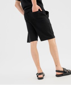 Bermuda en coton nid dabeille à taille élastiquée homme[MISSING]